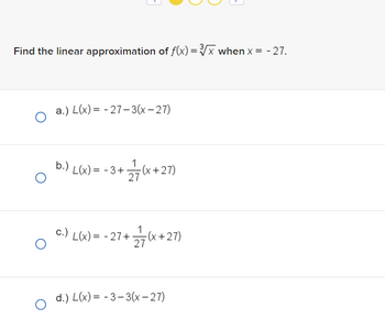 Answered: Find the linear approximation of… | bartleby