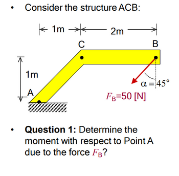 Answered: Consider the structure ACB: 1m 1m C… | bartleby