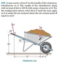 Answered: 2/36 A man exerts a force F on the… | bartleby