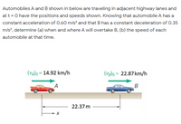 Answered: Automobiles A And B Shown In Below Are… | Bartleby