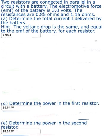 Answered: Two Resistors Are Connected In Parallel… | Bartleby