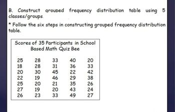 Answered: B. Construct Grouped Frequency… | Bartleby