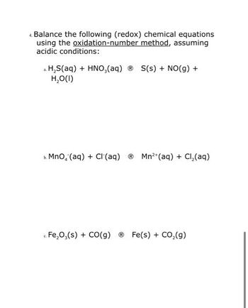 Answered: Balance the following (redox) chemical… | bartleby