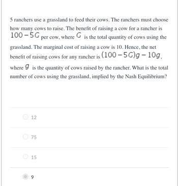 Answered: 5 ranchers use a grassland to feed… | bartleby