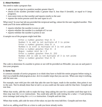 Answered: 2. About Numbers You need to make a program that: • asks a ...