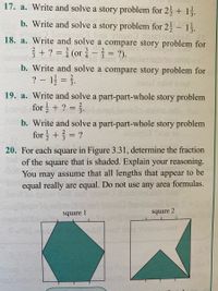 write and solve a story problem to add 12 and 18