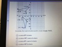 Describe the counterclockwise rotation that maps triangle QRS to