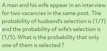 Answered: A man and his wife appear in an… | bartleby