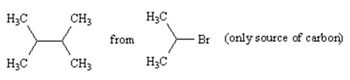 H3C
H3C
CH3
CH3
from
H₂C
H3C
Br (only source of carbon)