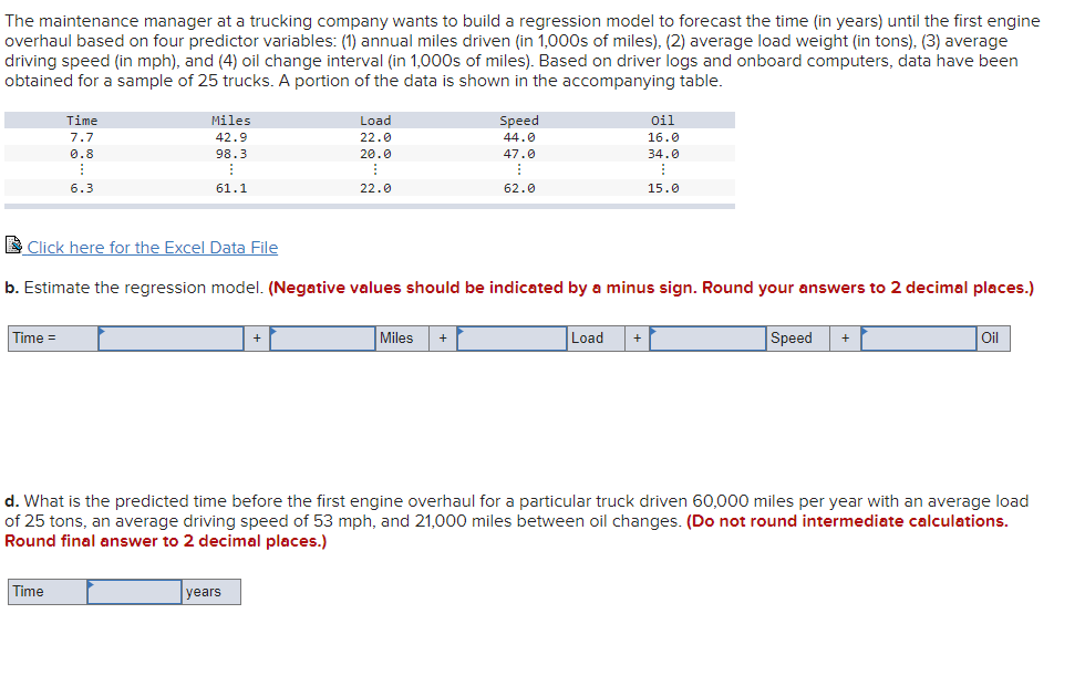 OLS Regression - The general manager of an engineering firm wants