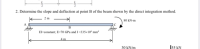 2. Determine the slope and deflection at point B of the beam shown by the direct integration method.
2 m
80 kN-m
El-constant; E-70 GPa and I -335x10° mm
4m
