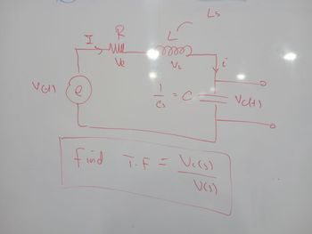 1
(-1)
I
R
лик
Ve
-
L
сееее
Cs
V/₂
с
Ls
find T-F = Vc(s)
((((
V(s)
î
Vel)
CH
"}