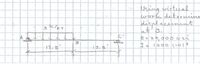 ### Problem Statement

**Objective:**  
Using virtual work, determine the displacement at point B in the beam.

**Diagram Description:**  
The diagram illustrates a simply supported beam with two supports, denoted as A and C. The beam is subjected to a uniformly distributed load of \(3 \, \text{k/ft}\) over a span of 25 feet (12.5 feet between A and B, and 12.5 feet between B and C).

**Dimensions and Parameters:**

- **Span Lengths:**
  - Between A and B: \(12.5 \, \text{ft}\)
  - Between B and C: \(12.5 \, \text{ft}\)

- **Load:**
  - Uniform distributed load: \(3 \, \text{k/ft}\)

**Material Properties:**

- Modulus of Elasticity (\(E\)): \(29,000 \, \text{ksi}\)
- Moment of Inertia (\(I\)): \(1000 \, \text{in}^4\)

### Analysis Method

- **Virtual Work:** Apply the principles of virtual work to calculate the displacement at point B.

This task requires an understanding of structural analysis and the application of energy methods to find deflections in beams.