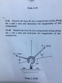 Answered: 2-15. Resolve the force F, into… | bartleby