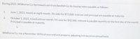 During 2021. Wildhorse Co. borrowed cash from Sandhill Co. by issuing notes payable as follows:
1.
June 1, 2021, issued an eight-month, 3% note for $72.000. Interest and principal are payable at maturity.
October 1, 2021, issued a three-month, 5% note for $42,000. Interest is payable monthly on the first day of the month.
Principal is payable at maturity.
2.
Wildhorse Co. has a November 30 fiscal year end and prepares adjusting entries on an annual basis.
