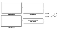 alkyl halide
nucleophile
same nucleophile
from above
alkyl halide
