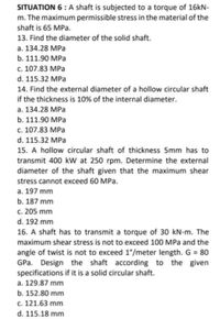 Need the Permissible Stress (Shear & Bending) values of various materials