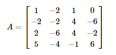 A =
1
-2
2
5
-2 1
-2 4 -6
-64
-4 -1
-2
6