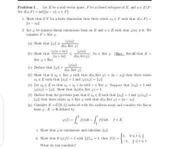 Answered Problem 1. Let E be a real vector bartleby