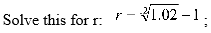 Solve this for r:
r-fl. 02-1
