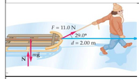 F = 11.0 N
29.0°
d = 2.00 m
mg
iz
