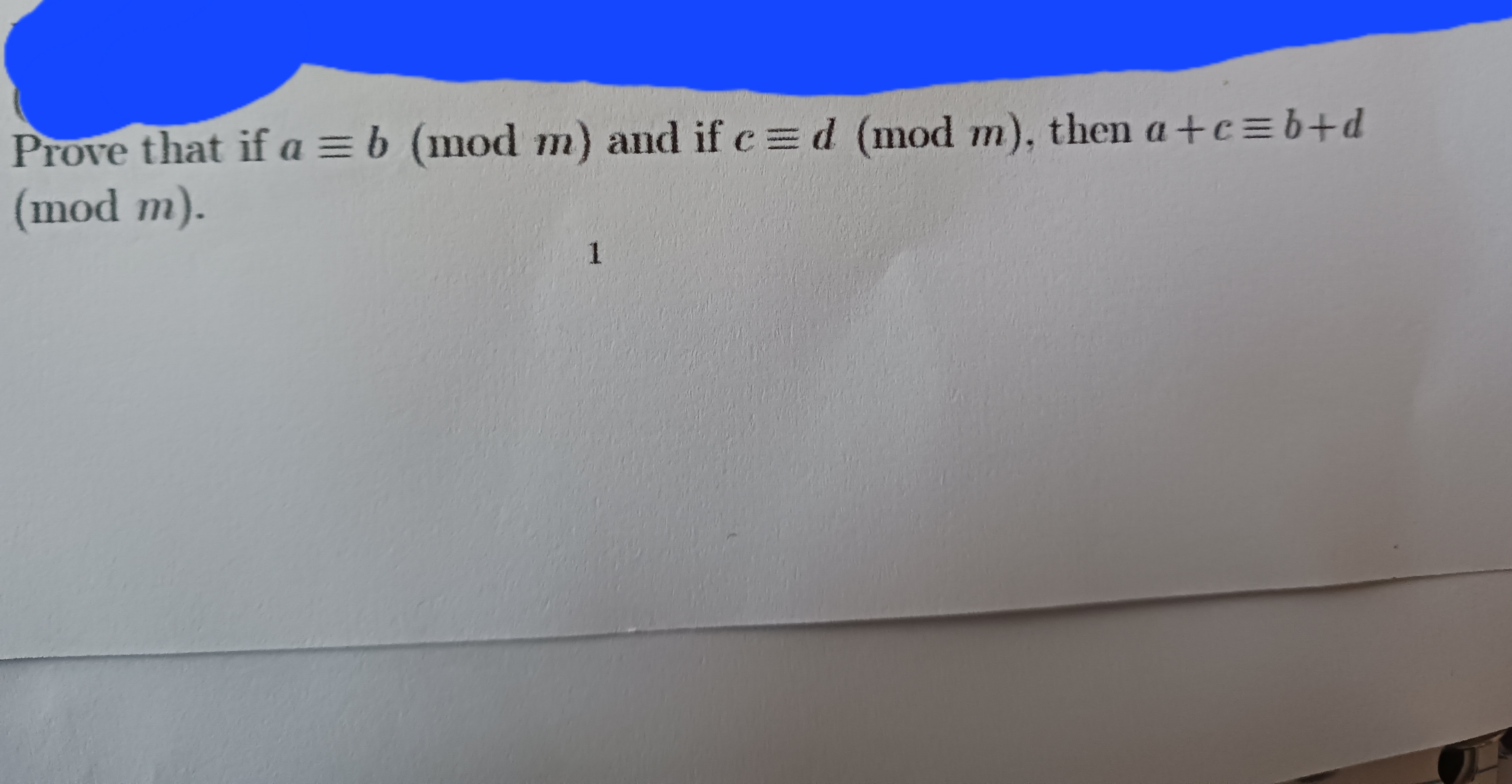 Answered: Prove That If A = B (mod M) And If C =… | Bartleby