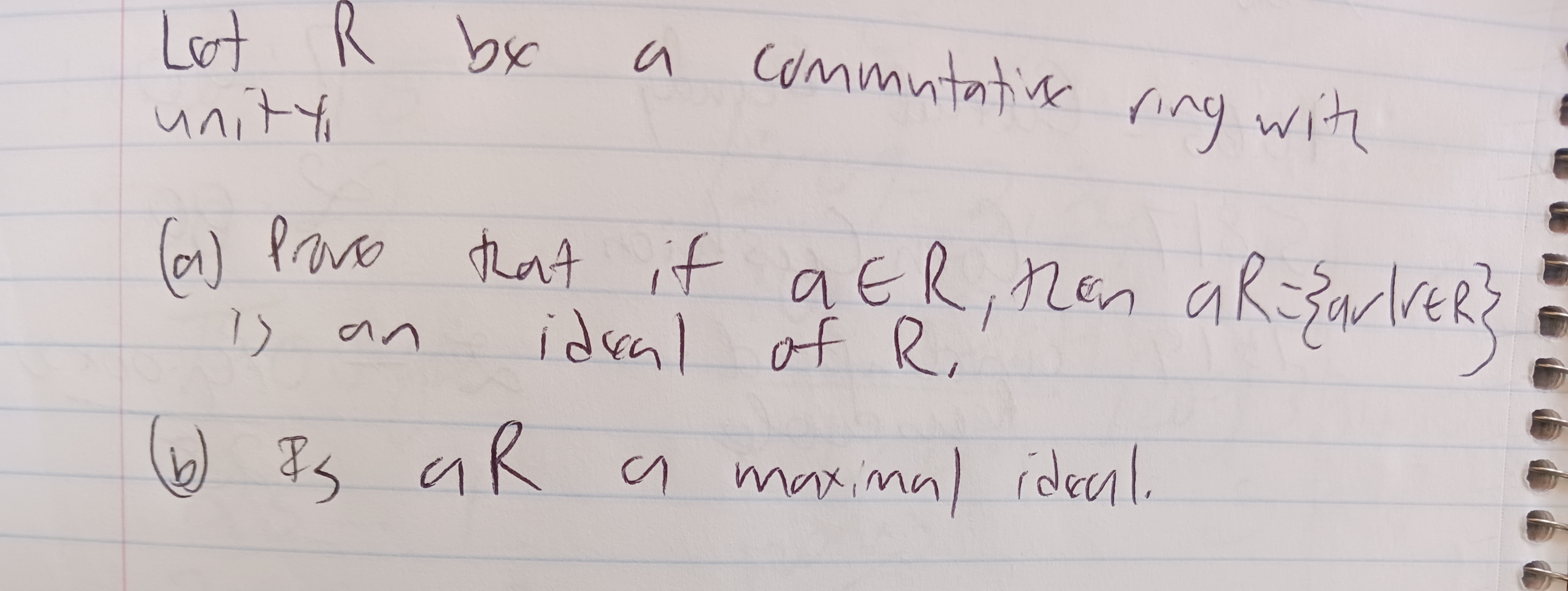 Answered Lot R By Unity A Commutative Ring With… Bartleby