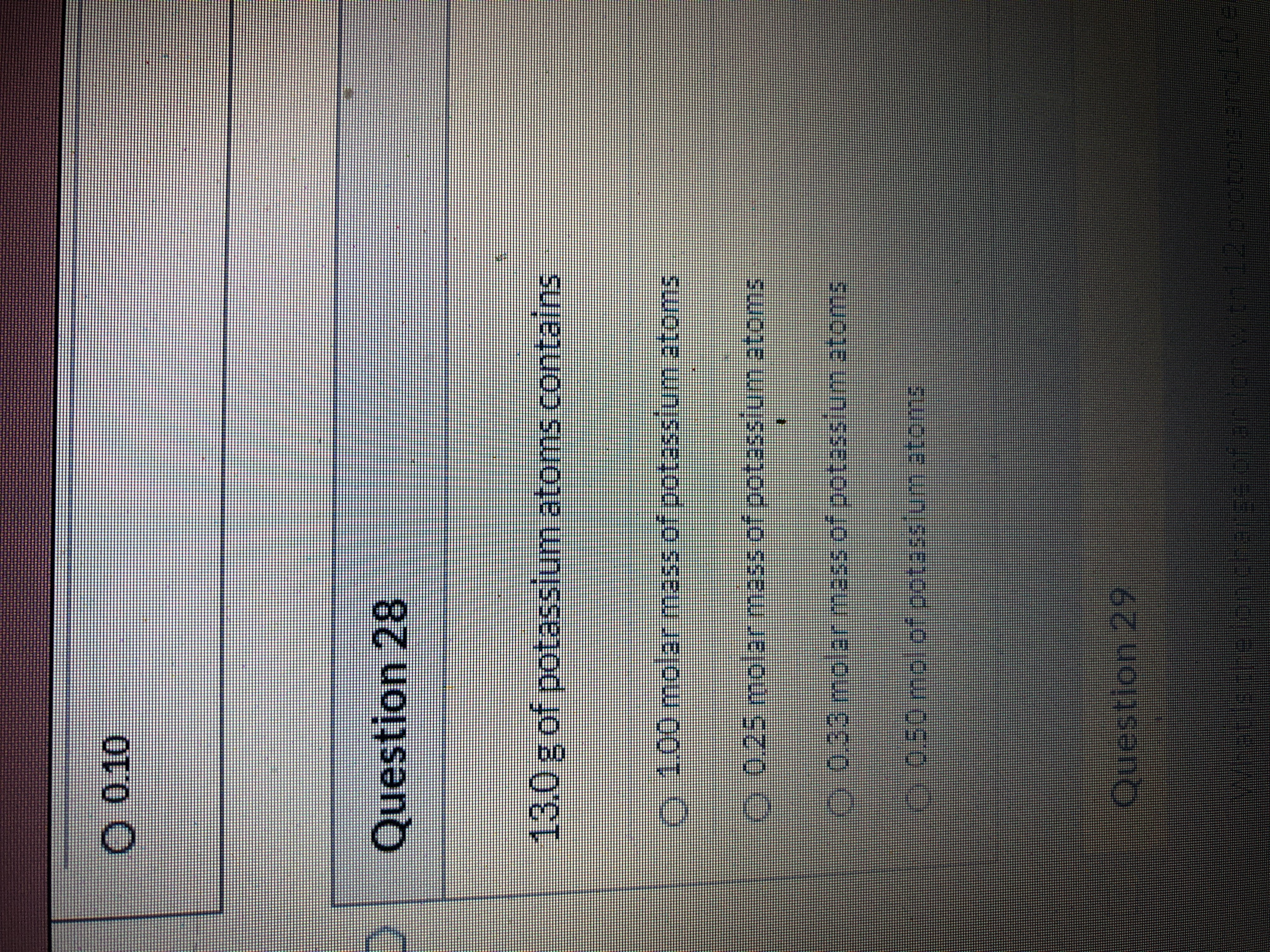 13.0g of potassium atoms contains
