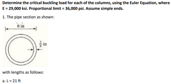 Answered: Determine The Critical Buckling Load… | Bartleby