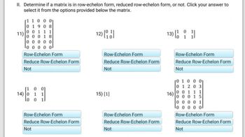 Answered II. Determine if a matrix is in bartleby