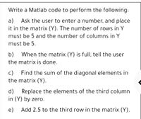 Answered Write a Matlab code to perform the bartleby