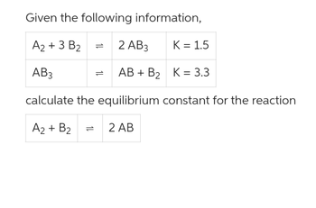 Answered: Given The Following Information, A₂ + 3… | Bartleby