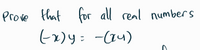 Prove that for all real numbers
Ex)y= -(1u)
