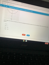 In the image, two circles are centered at A The circle containing B was dilated to produce the circle containing B'. What is the scale factor of the
dilation?
O A 1
O B.
Oc 0.5
O D. -0.5
