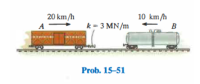 10 km/h
в
20 km/h
k - 3 MN/m
Prob. 15–51
