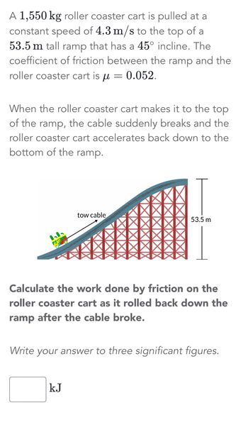 Answered A 1 550 kg roller coaster cart is bartleby