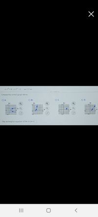 x=? + 4, y= - 2;
co <t< 00
Choose the correct graph below.
O A
O B
Oc.
OD
The rectangular equation of the curve is.
II
