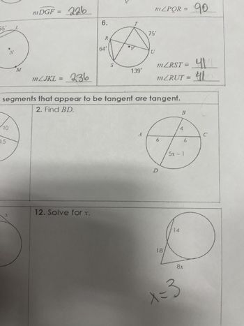 Answered: Find BD. b D B A 6 5x-1 C | bartleby