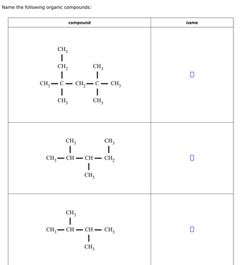 Answered: Name the following organic compounds:… | bartleby