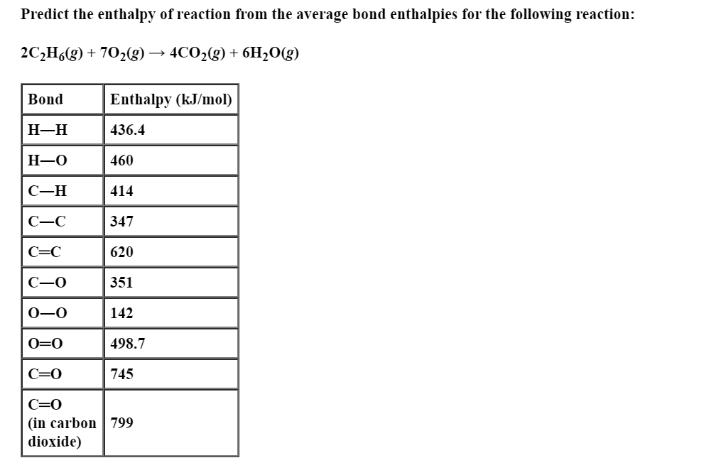 Answered Predict the enthalpy of reaction from bartleby