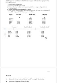 Solved ABC Company has a cash balance of $39,000 on August 1