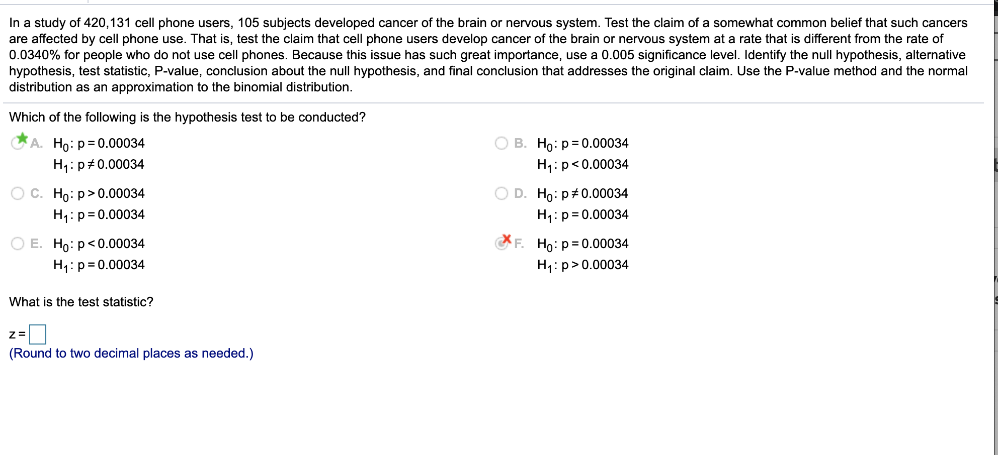 Solved In a study of 420,111 cell phone users, 144 subjects