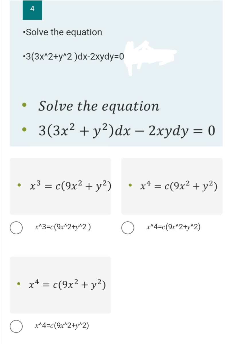 Answered 3 3x 2 Y 2 Dx 2xydy 0 Solve The Bartleby