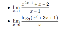 ●
lim
x-1
lim
I-0
2x+1+x=2
x-1
log3 (x² + 3x + 1)
(r
X