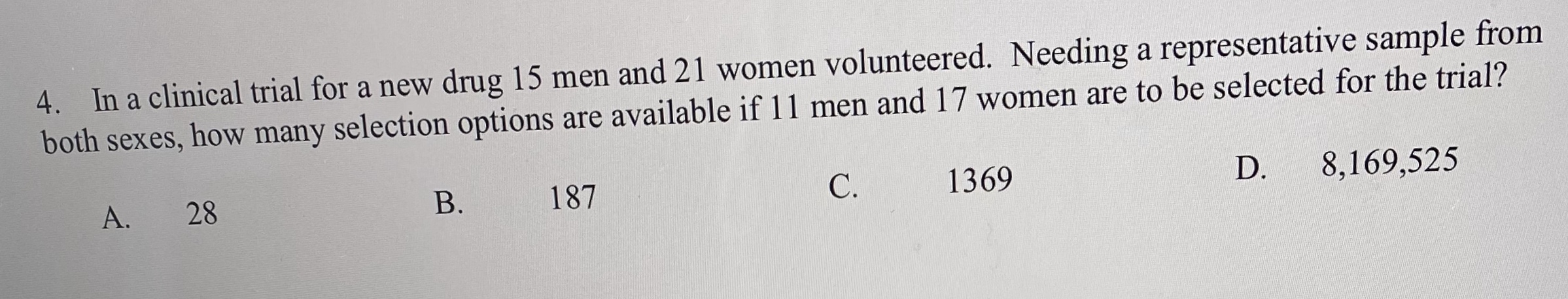 Answered Both Sexes How Many Selection Options Bartleby 6536