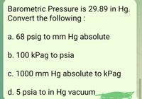 Convert hg 2025 vacuum to psia