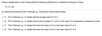 **Title: Interpreting the Y-intercept in Linear Regression**

**Introduction:**

When fitting a straight line to a set of data, the resulting prediction model can help us understand the relationship between two variables. In this context, we examine the linear equation:

\[
\hat{Y}_i = 2 + 4X_i
\]

**Objective:**

Interpret the meaning of the Y-intercept (\(b_0\)) in this linear equation.

**Question:**

Choose the correct interpretation of the Y-intercept, \(b_0\), from the options below.

- **A.** The Y-intercept, \(b_0 = 2\), implies that the average value of Y is 2.

- **B.** The Y-intercept, \(b_0 = 2\), implies that for each increase of 1 unit in X, the value of Y is expected to increase by 2 units.

- **C.** The Y-intercept, \(b_0 = 2\), implies that when the value of X is 0, the mean value of Y is 2.

- **D.** The Y-intercept, \(b_0 = 4\), implies that when the value of X is 0, the mean value of Y is 4.

**Explanation:**

In a linear equation of the form \(\hat{Y} = b_0 + b_1X\), the Y-intercept \(b_0\) is the value of \(\hat{Y}\) when \(X = 0\). It represents the predicted value of the dependent variable (Y) when the independent variable (X) is zero. 

**Answer:**

The correct interpretation is **C.** The Y-intercept, \(b_0 = 2\), implies that when the value of X is 0, the mean value of Y is 2.

Understanding the Y-intercept is crucial for data analysis as it provides insight into the starting point of the relationship represented by the linear model.