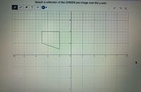 Sketch a reflection of the GREEN pre-image over the y-axis.
6
4
-10
-8
-6
4.
10
