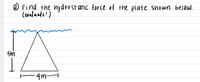 O Find the hydrostatic force of the plate shown below.
(ovalmate!)
5m
E4m
