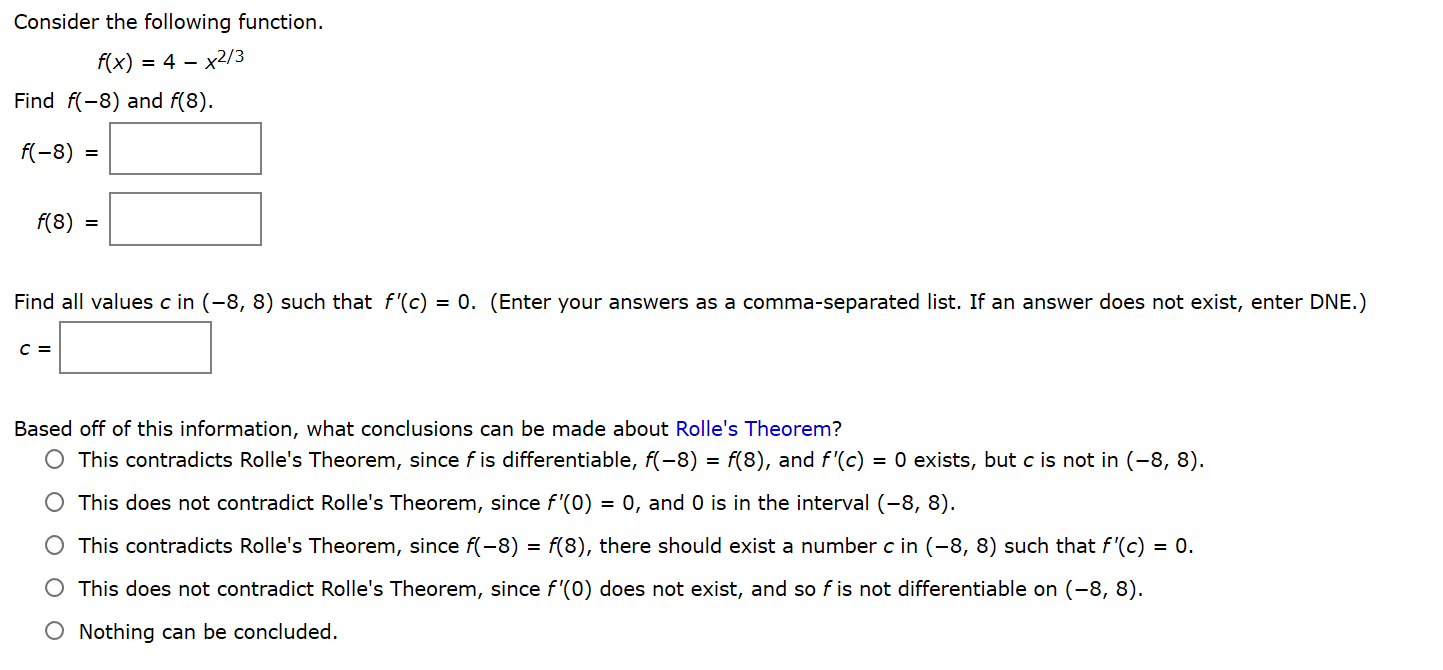 Answered: Consider the following function. f(x) =… | bartleby